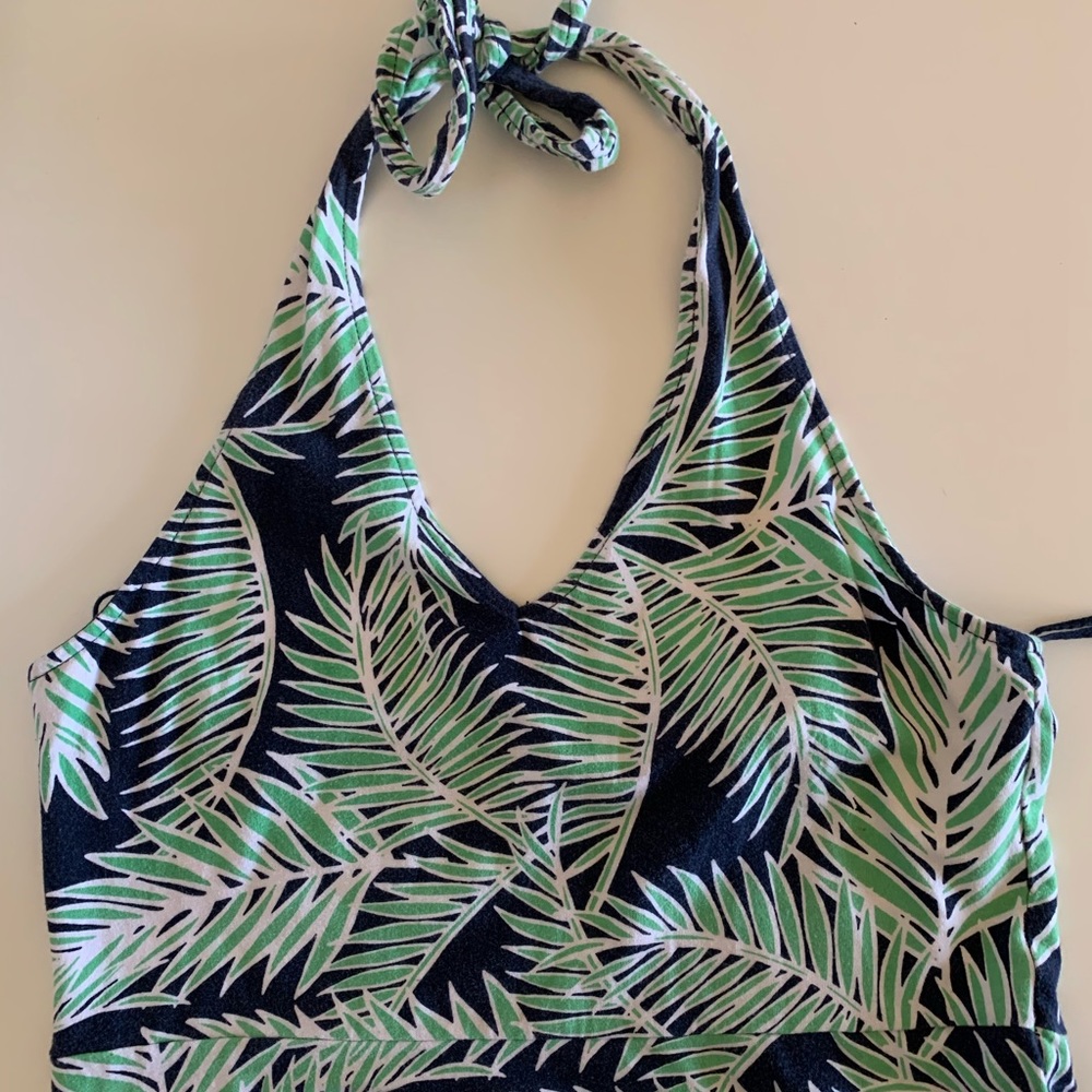palm leaf halter top dress